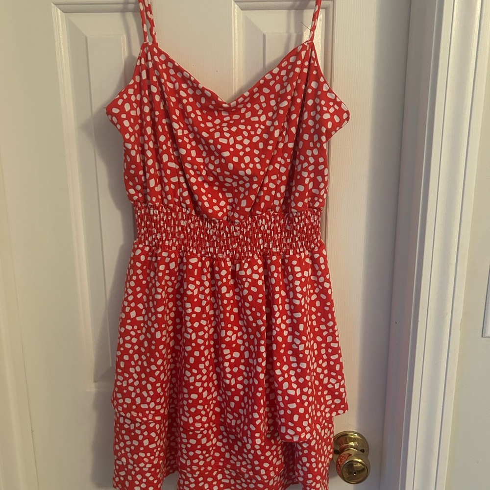Emerald Sundae Red & White Dress Size: Large